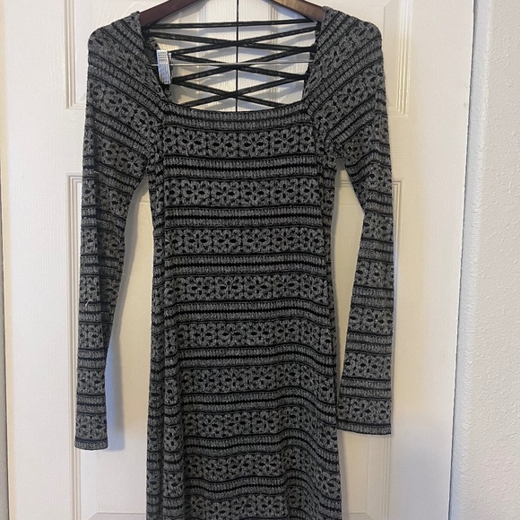Free People Black and Grey Bodycon dress - Picture 2 of 8